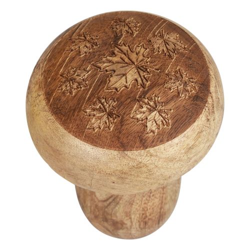 Article Champignons en bois champignons décoratifs bois naturel décoration d&#39;automne Ø10cm H12cm 2pcs