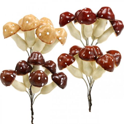 Floristik24 Champignons assortis 3cm x 5cm sur fil 48 pcs