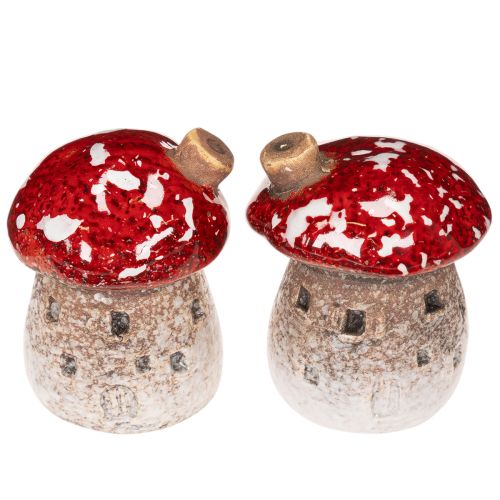 Décoration de maison champignon, amanite tue-mouches miniature de 6 cm, 2 pièces | Floristik24.be