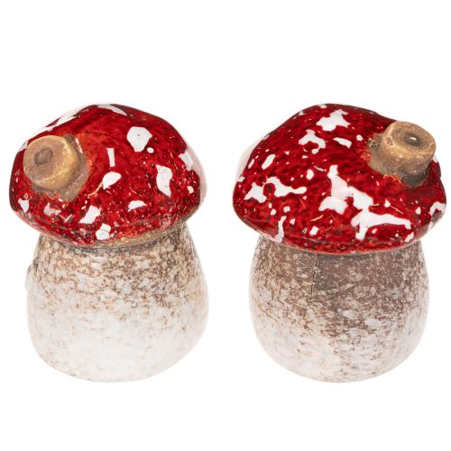 Décoration de maison champignon, amanite tue-mouches miniature de 6 cm, 2 pièces | Floristik24.be