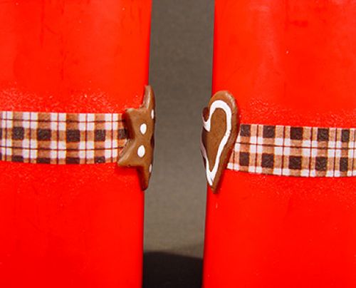 Floristik24 Bougie de pilier en rubis avec étoile / cœur ciré sur le damier