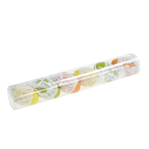 Floristik24 Œufs déco à suspendre avec du tulle 6cm 6P