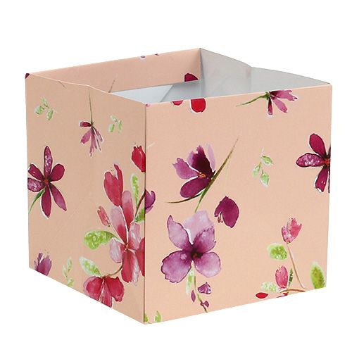 Floristik24 Sac en papier imprimé rose avec motif 12 x 12 cm 8 p.