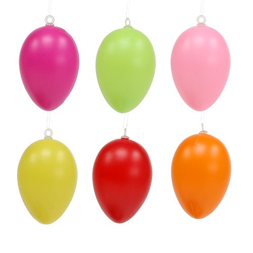 Floristik24 Oeufs en plastique colorés 6 cm 24 p.