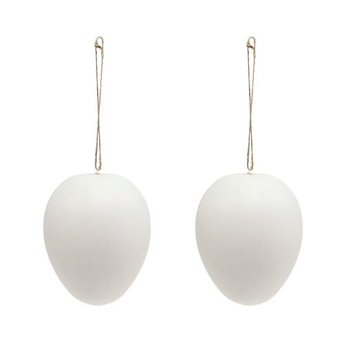 Floristik24 Oeuf en plastique à suspendre blanc 15cm 3 pcs