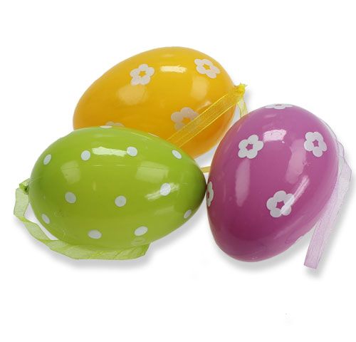 Floristik24 Oeufs de Pâques décoratifs en plastique à suspendre 9cm 12pcs