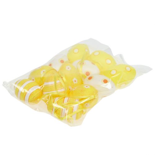 Floristik24 Cintre à œufs en plastique jaune 6 cm 12 pièces