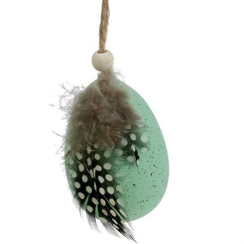 Floristik24 Oeufs en plastique avec plumes couleurs assorties 7cm 6pcs