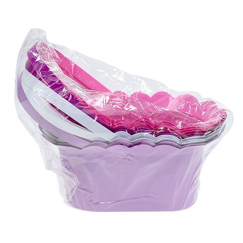 Floristik24 Panier en plastique avec poignée ovale assort. 21 x 11 x 9,5 cm 10 pièces