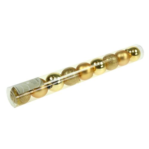 Floristik24 Sorte de boule en plastique doré. Ø5cm 9pcs