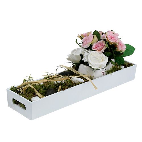 Floristik24 Bol en plastique blanc 42cm x 10.5cm