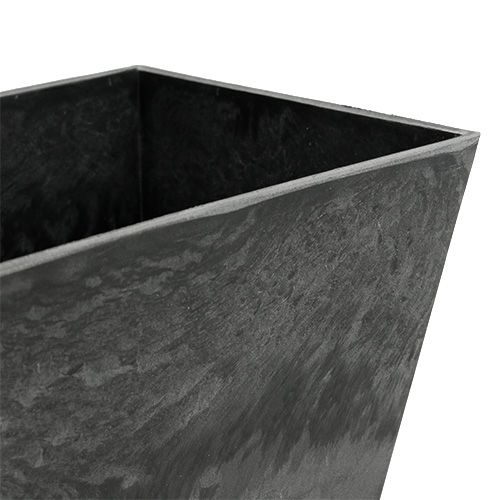 Floristik24 Bol carré en plastique anthracite 20,5cm x 13,5cm H10,5cm