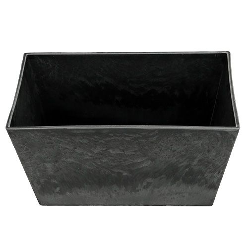 Floristik24 Bol carré en plastique anthracite 20,5cm x 13,5cm H10,5cm