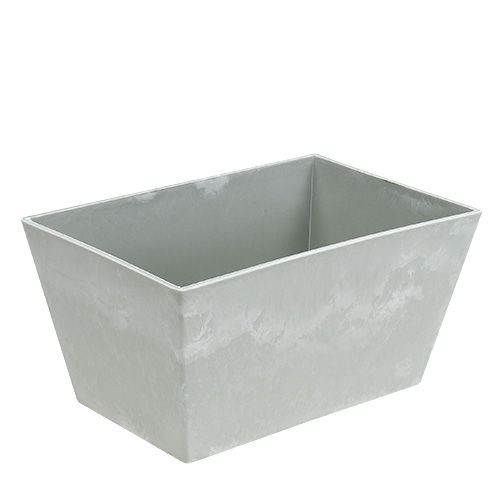 Floristik24 Bol carré en plastique gris 20,5cm x 13,5cm H10,5cm