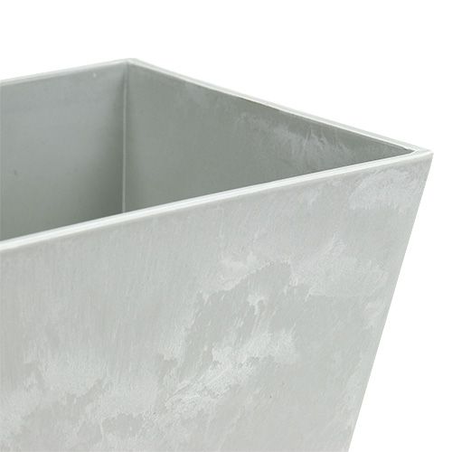 Floristik24 Bol carré en plastique gris 20,5cm x 13,5cm H10,5cm