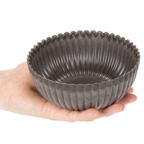 Bol côtelé, anthracite, bol décoratif, rond, 15 cm, 2 pièces | Floristik24.be