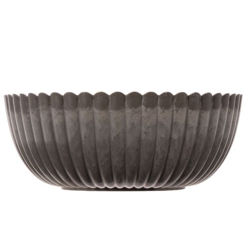 Bol côtelé, anthracite, bol décoratif, rond, 15 cm, 2 pièces | Floristik24.be