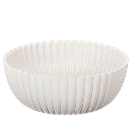 Bol rond côtelé blanc pour une décoration polyvalente, 15 cm, 2 pièces acheter | Floristik24.be