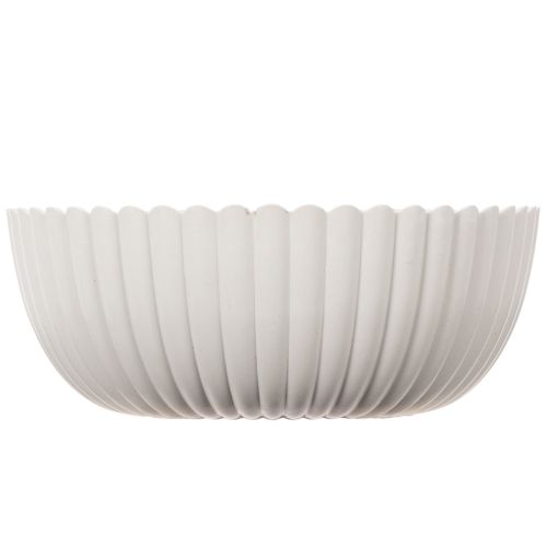 Bol rond côtelé blanc pour une décoration polyvalente, 15 cm, 2 pièces | Floristik24.be