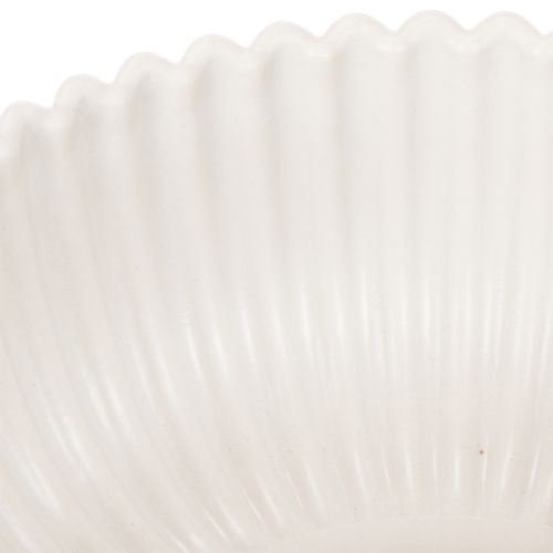 Bol rond côtelé blanc pour une décoration polyvalente, 15 cm, 2 pièces | Floristik24.be