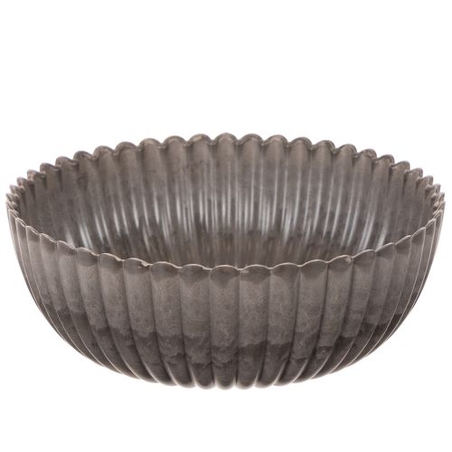 Bol rond rainuré, récipient décoratif pour compositions florales, 20 cm, lot de 2