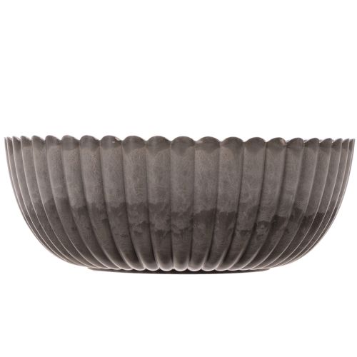 Bol rond rainuré, récipient décoratif pour compositions florales, 20 cm, lot de 2 | Floristik24.be