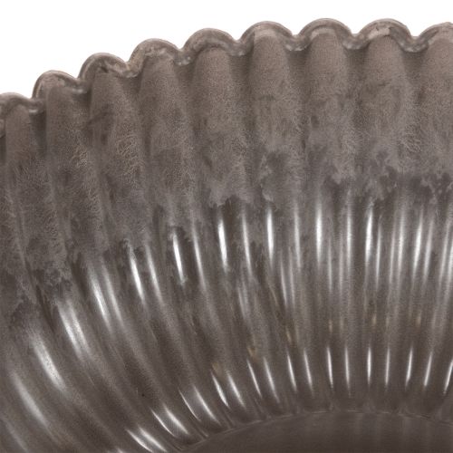 Bol rond rainuré, récipient décoratif pour compositions florales, 20 cm, lot de 2 | Floristik24.be