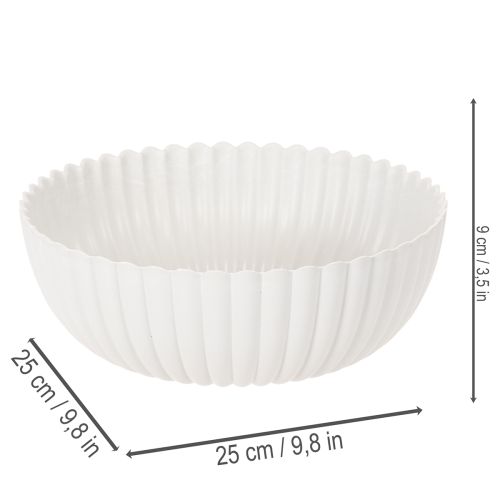 Bol décoratif côtelé, grand format 25 cm | Floristik24.be