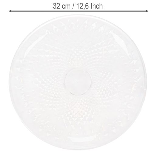 Bol rond décoratif transparent avec pied, 32 cm | Floristik24.be