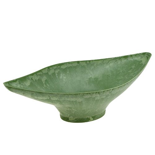 Floristik24 Bol déco ovale 34 cm x 17,5 cm H 10 cm Vert, 1pce