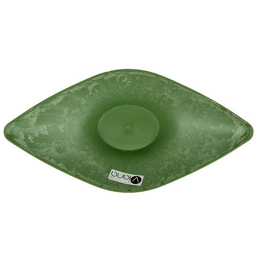 Floristik24 Bol déco ovale 34 cm x 17,5 cm H 10 cm Vert, 1pce