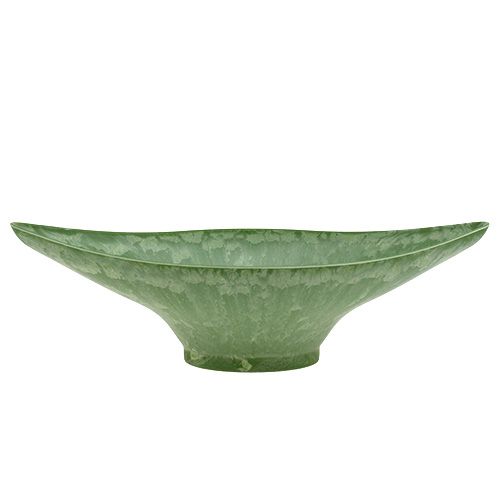 Floristik24 Bol déco ovale 34 cm x 17,5 cm H 10 cm Vert, 1pce