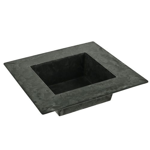 Floristik24 Bol en plastique 12x12x5cm carré anthracite, 1 pièce
