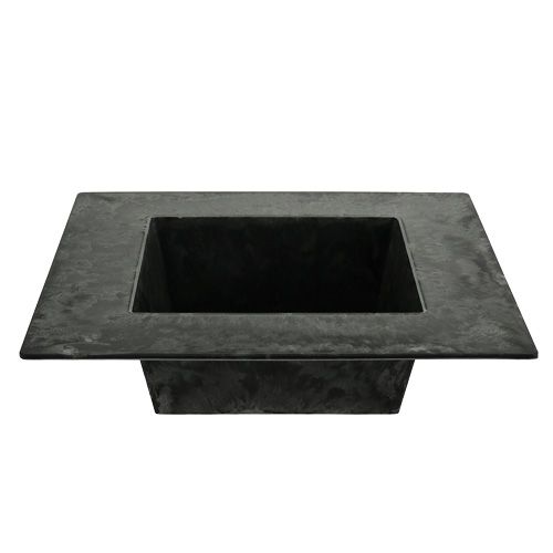 Floristik24 Bol en plastique 12x12x5cm carré anthracite, 1 pièce