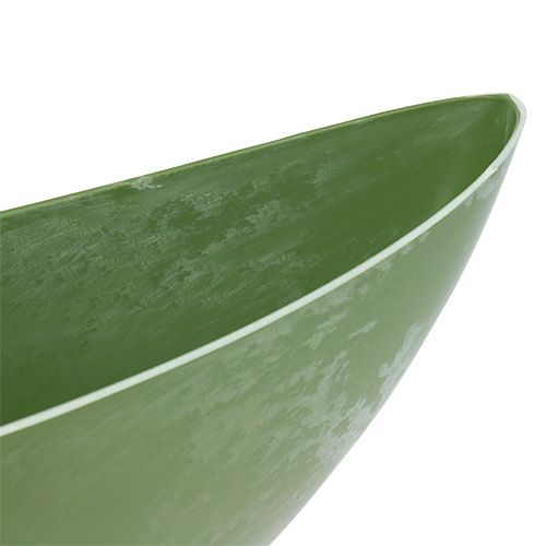 Floristik24 Bateau plastique vert ovale 39cm x 12.5cm H13cm, 1pc