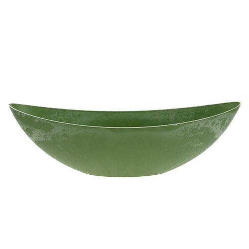 Floristik24 Bateau plastique vert ovale 39cm x 12.5cm H13cm, 1pc