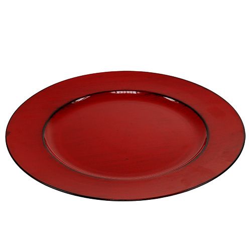 Assiette plastique Ø33cm rouge-noir-84321/70050