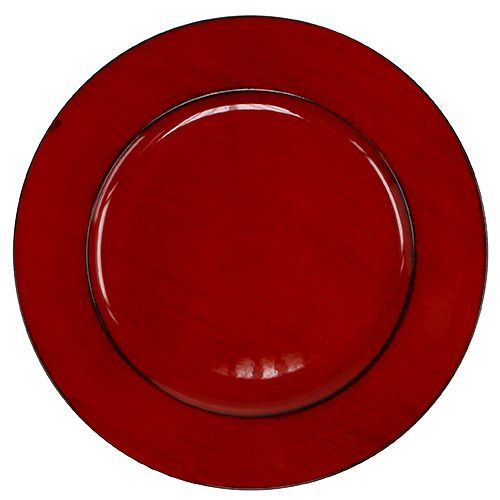 Floristik24 Assiette plastique Ø33cm rouge-noir