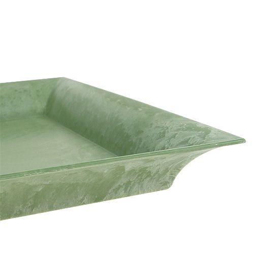 Floristik24 Assiette en plastique vert carré 26 x 26 cm
