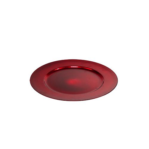 Floristik24 Assiette plastique rouge Ø17cm 10 pcs