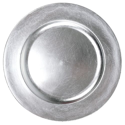Assiettes en plastique argent Ø17cm 10p