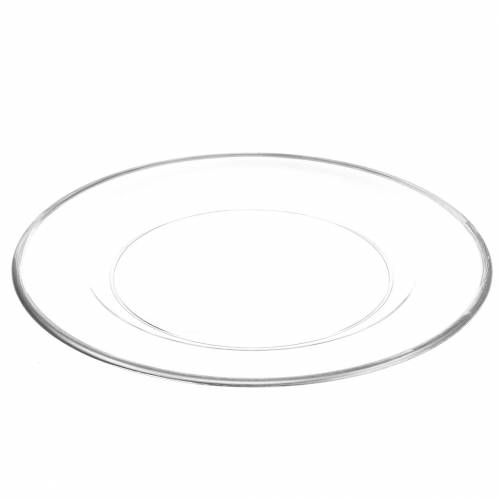 Floristik24 Assiette décorative bord argenté plastique transparent Ø33cm