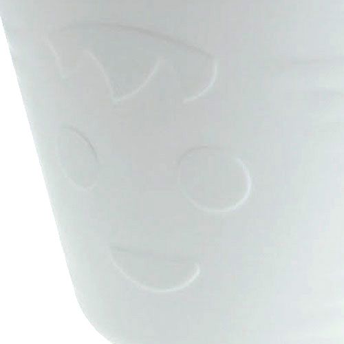 Article Pots en plastique à poignées,blanc 14X12cm, 12Pc