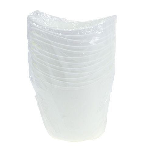 Floristik24 Pots en plastique à poignées,blanc 14X12cm, 12Pc