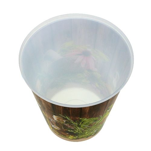 Floristik24 Plastiktopf mit Kräuter Motiv Ø12cm H13,5cm, 1St