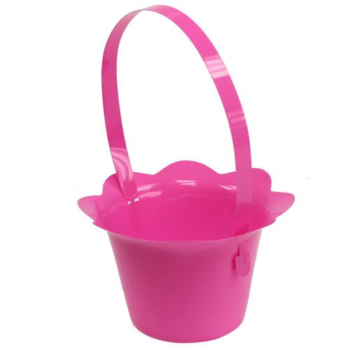 Floristik24 Pot en plastique avec anse colorée Ø15cm H9,5cm 10pcs