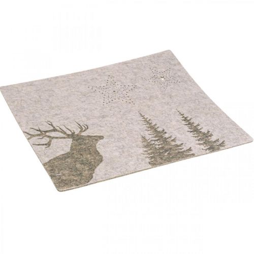 Floristik24 Set de table décoration de table de Noël feutre marron 45×35cm 4pcs
