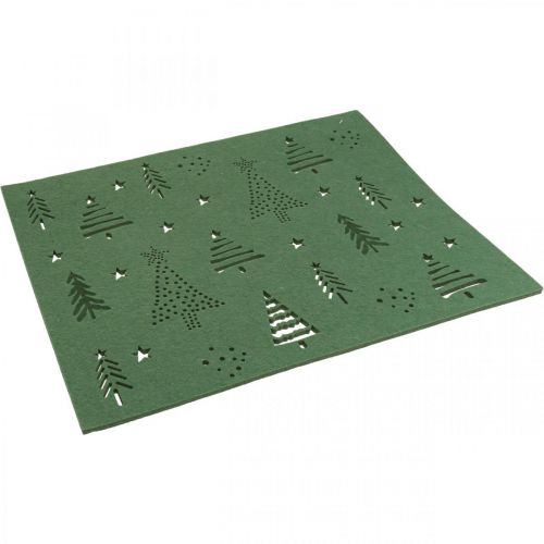 Article Set de table décoration de table de Noël feutre vert 45×35cm 4pcs