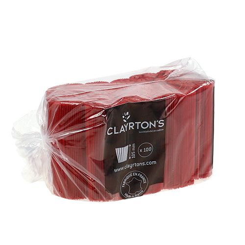 Article Poignets plissés rouge 10,5cm 100 pièces