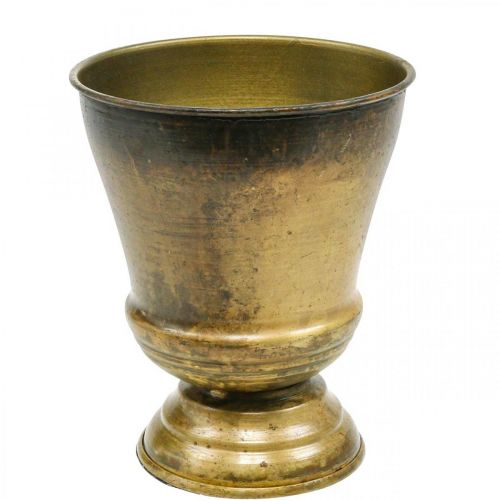 Floristik24 Jardinière vintage coupe vase métal laiton Ø14cm H17cm